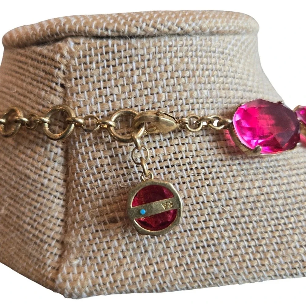 Roxanne Assoulin‎ Statement Necklace Gemstone Crystal Pink Ombre Gold Cocktail